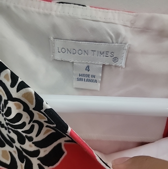 VTG 1990s 2000s LONDON TIMES SIZE 4 COTTON SPANDEX FLORAL DRESS NWT $60 Retail - Picture 2 of 5